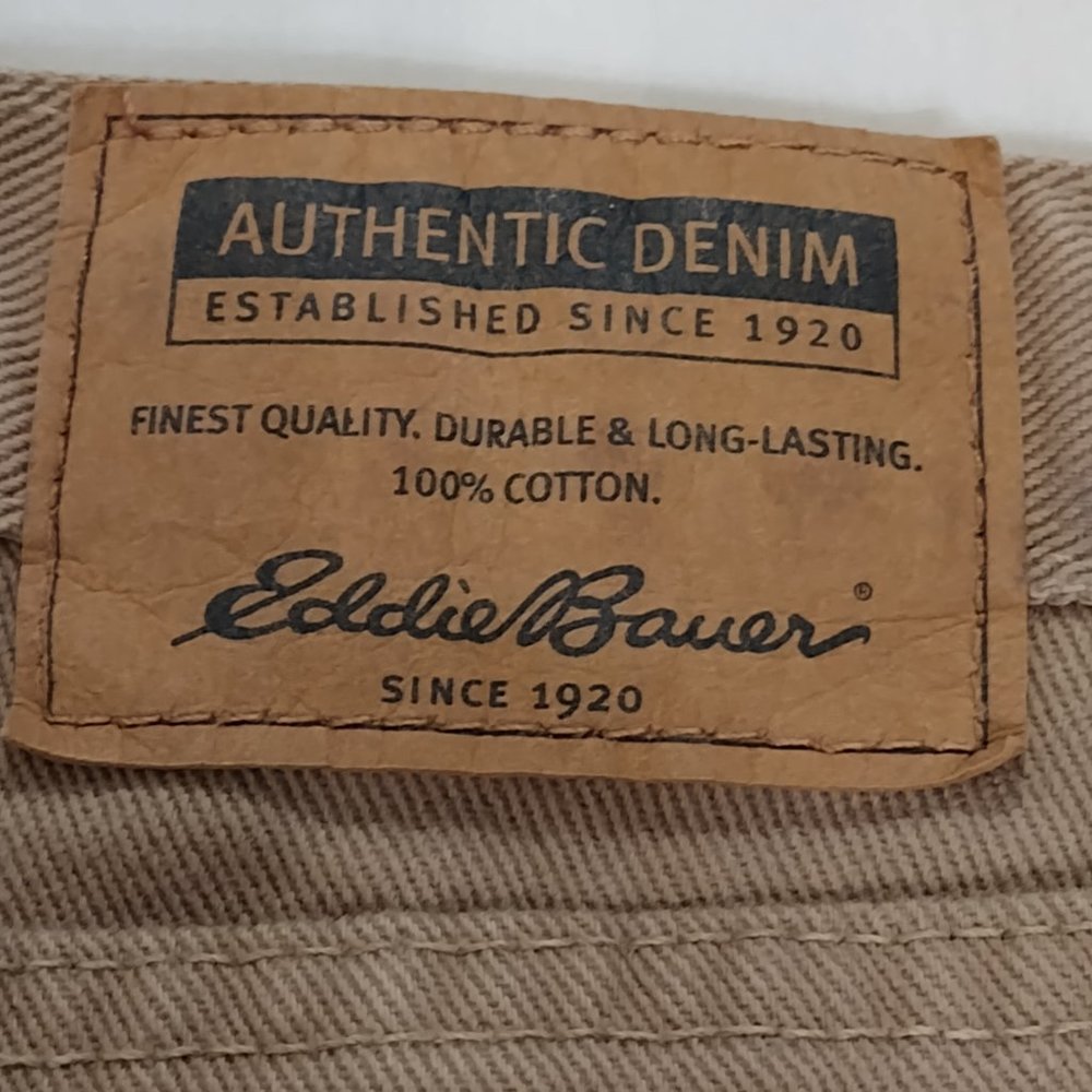 Eddie Bauer Relaxed Fit 5-Pocket Jeans 100% Cotton Light Brown 44 x 30